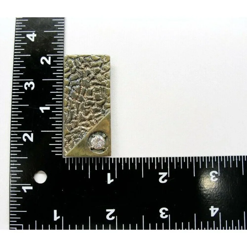 Lind Money Clip Silver Plated Nugget One Carat Simulated Cubic Zirconia Cash ID